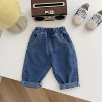 Thumbnail for Relaxed Fit Jeans for Boys – Cotton, Adjustable Waistband, Sizes 1-6 Years