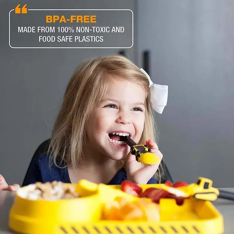 Toystar Build & Bite | Eating fun for little builders - Playful children's cutlery set - Bestseller - Eetplezier voor klei...
