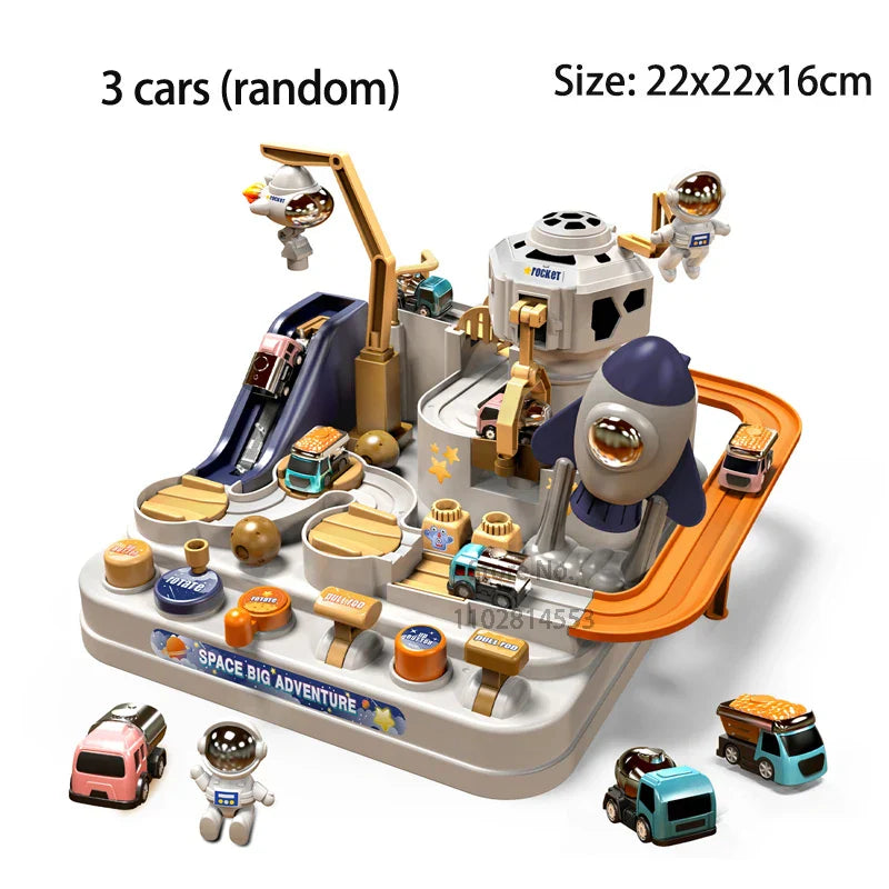 Toystar GalaxyTrack | Space adventure for young explorers - Train track and parking garage playset for children - Ruimteav...