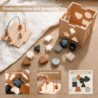 Thumbnail for Toystar GeoPlay | Shape recognition and fun - Wooden and silicone sorting block with geometric shapes - Vormherkenning en ...