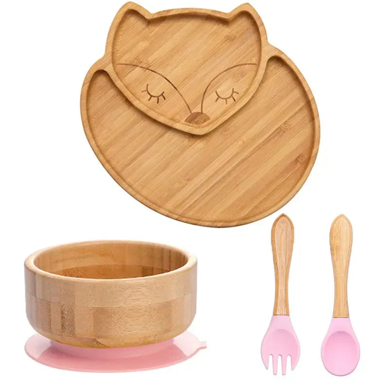 Toystar BambooGuard | Safe and Eco-Friendly Eating - Baby Dinnerware Set with Suction Cup - Bestseller - Veilig en Milieuv...