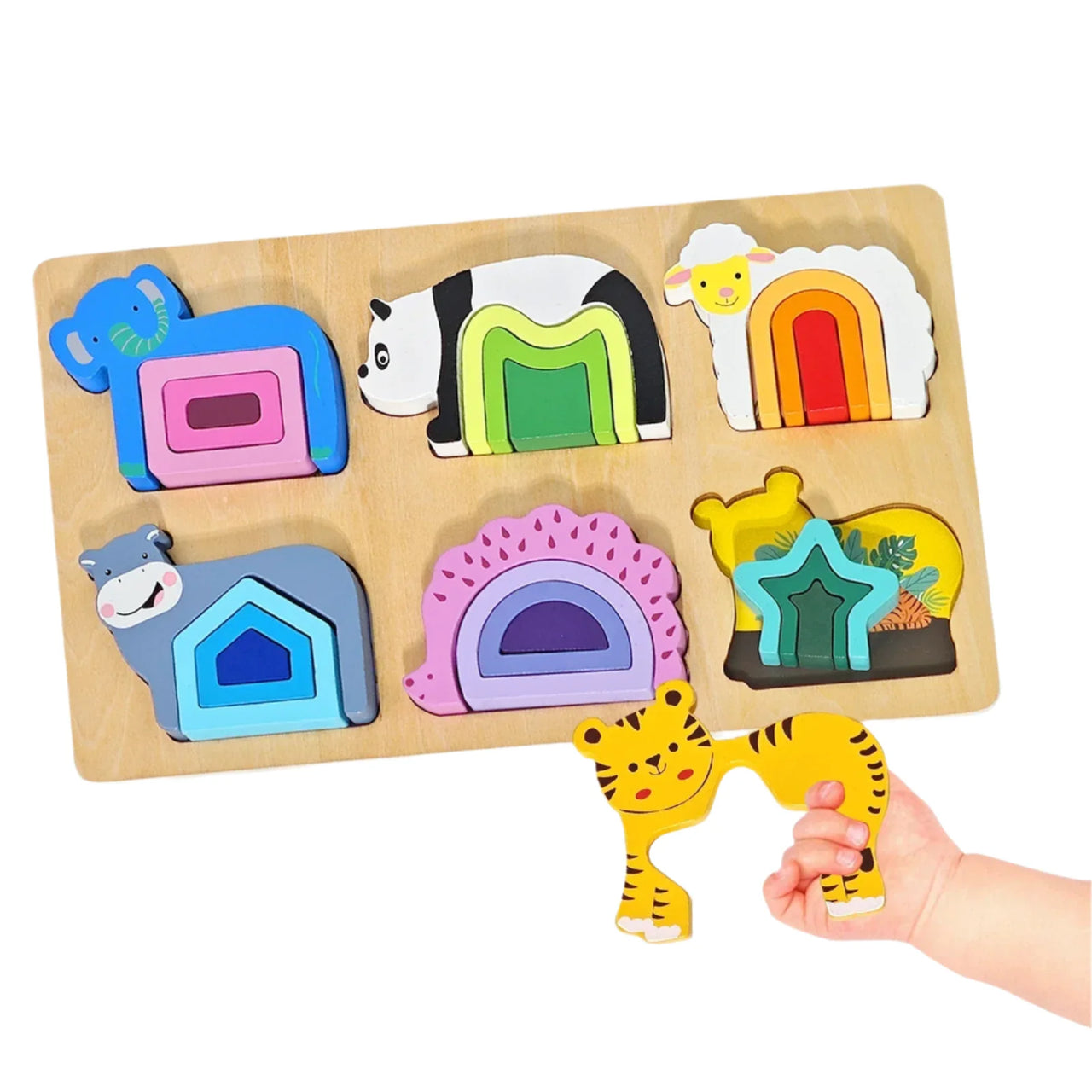 Toystar GeoZoo | Animal Puzzle Fun - Montessori Geometric Puzzle for Kids - Dierlijk puzzelplezier - Montessori geometrisc...