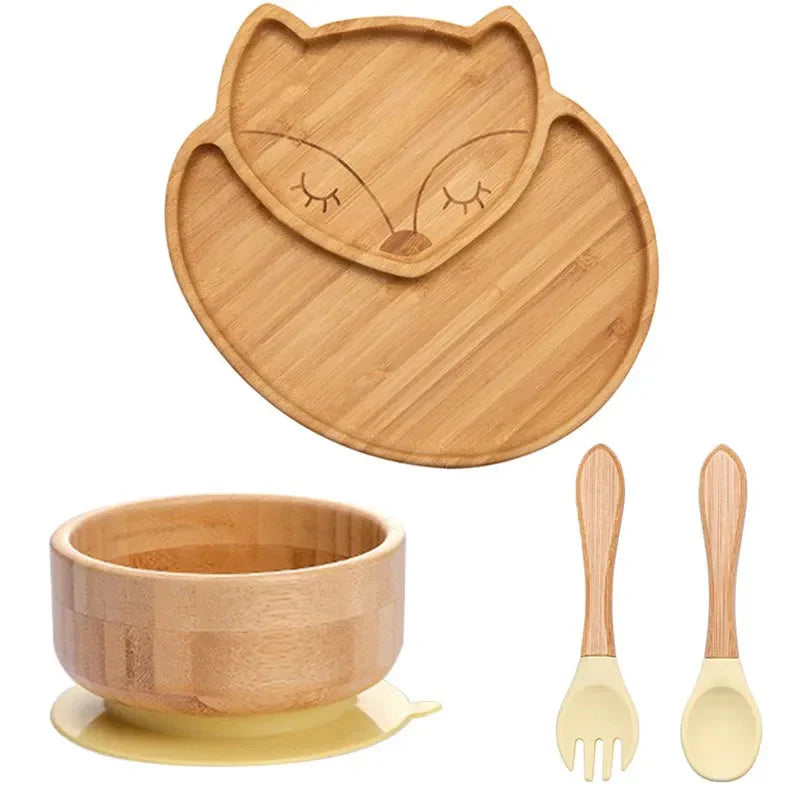 Toystar BambooGuard | Safe and Eco-Friendly Eating - Baby Dinnerware Set with Suction Cup - Bestseller - Veilig en Milieuv...