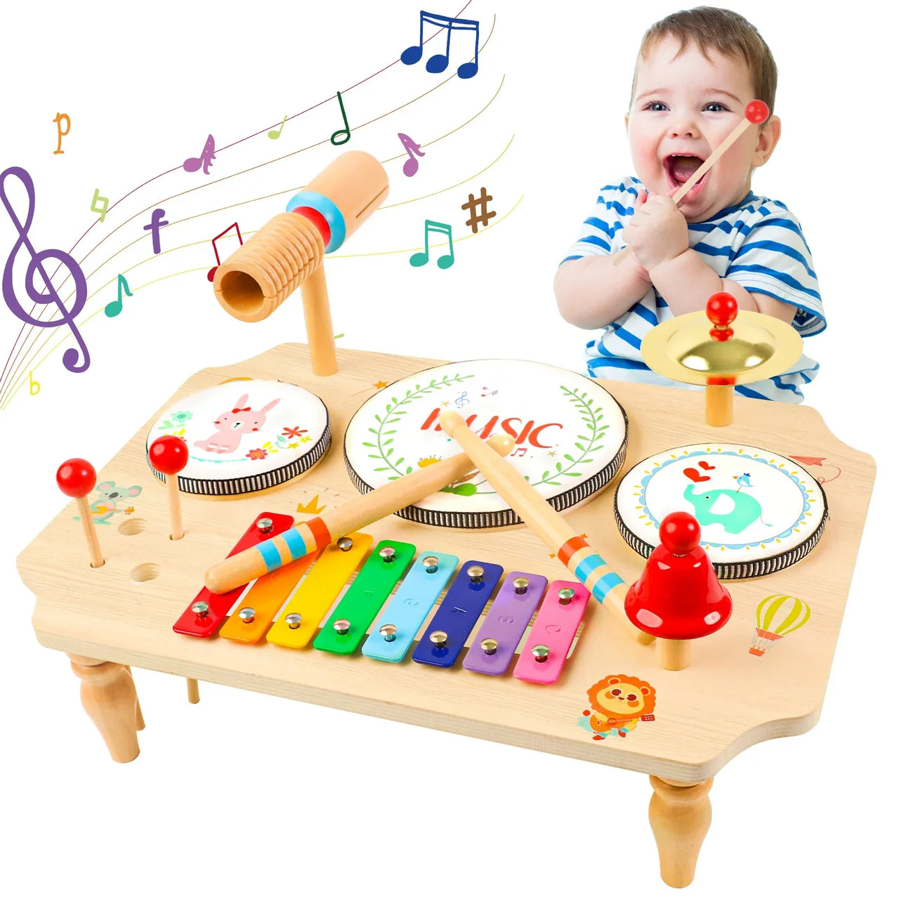Toystar MelodyMix | Discover rhythm and sound - Wooden musical instrument set for children - Ontdek ritme en geluid - Hout...
