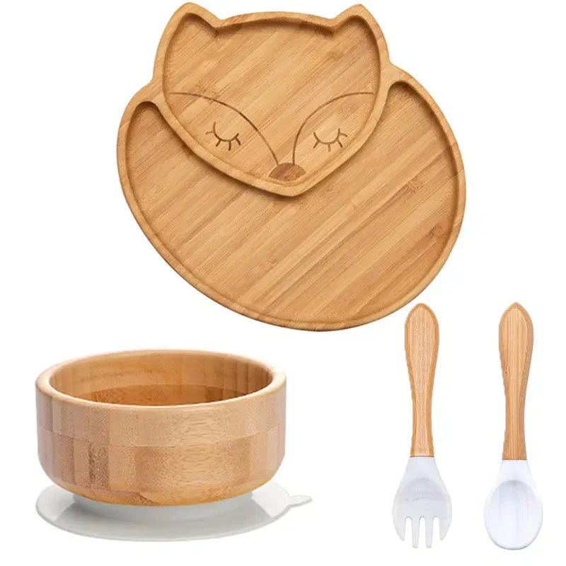 Toystar BambooGuard | Safe and Eco-Friendly Eating - Baby Dinnerware Set with Suction Cup - Bestseller - Veilig en Milieuv...
