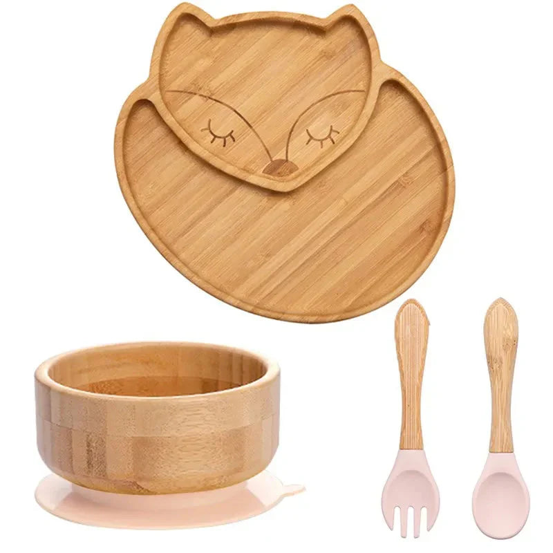 Toystar BambooGuard | Safe and Eco-Friendly Eating - Baby Dinnerware Set with Suction Cup - Bestseller - Veilig en Milieuv...