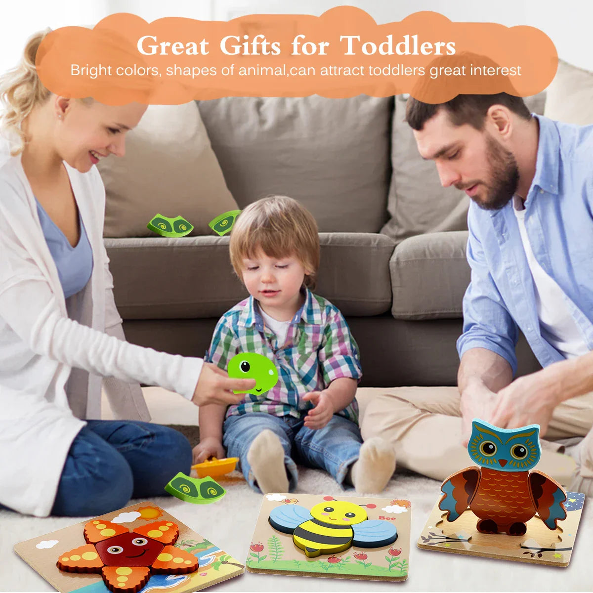 Toystar AquaPuzzle | Underwater Discovery - Wooden Sea Animals Puzzle for Toddlers - Onderwater ontdekking - Houten zeedie...