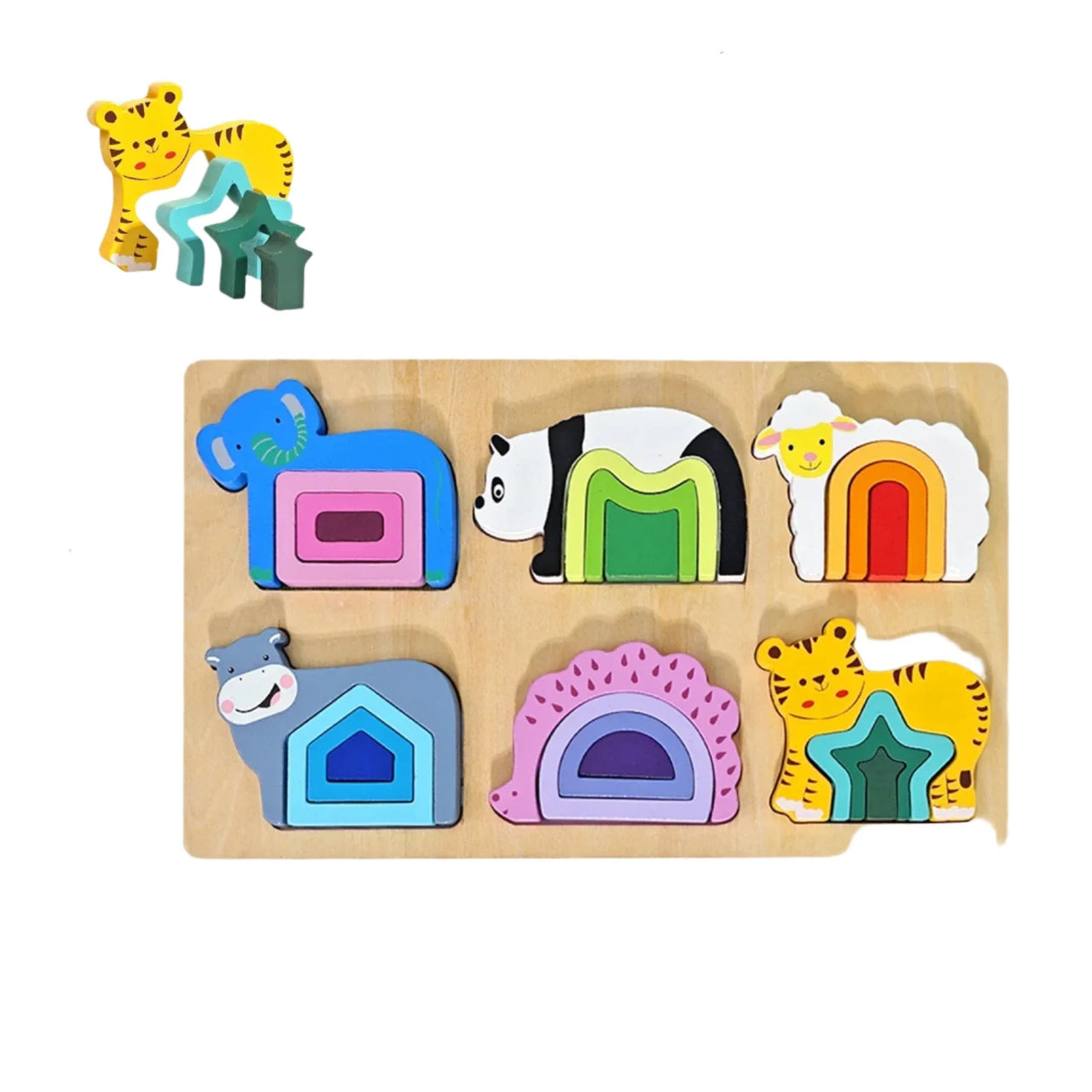 Toystar GeoZoo | Animal Puzzle Fun - Montessori Geometric Puzzle for Kids - Dierlijk puzzelplezier - Montessori geometrisc...