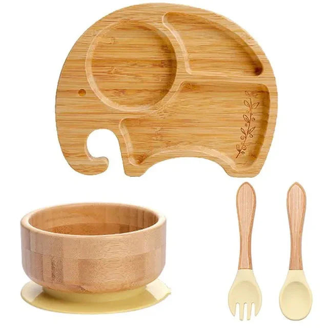 Toystar BambooGuard | Safe and Eco-Friendly Eating - Baby Dinnerware Set with Suction Cup - Bestseller - Veilig en Milieuv...