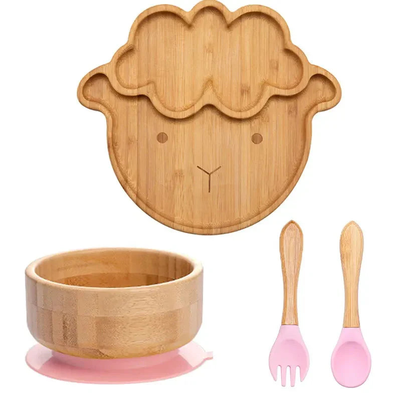 Toystar BambooGuard | Safe and Eco-Friendly Eating - Baby Dinnerware Set with Suction Cup - Bestseller - Veilig en Milieuv...