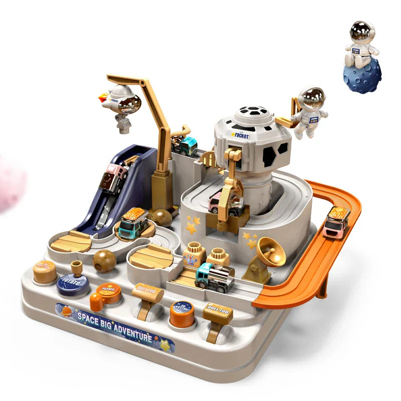 Toystar GalaxyTrack | Space adventure for young explorers - Train track and parking garage playset for children - Ruimteav...