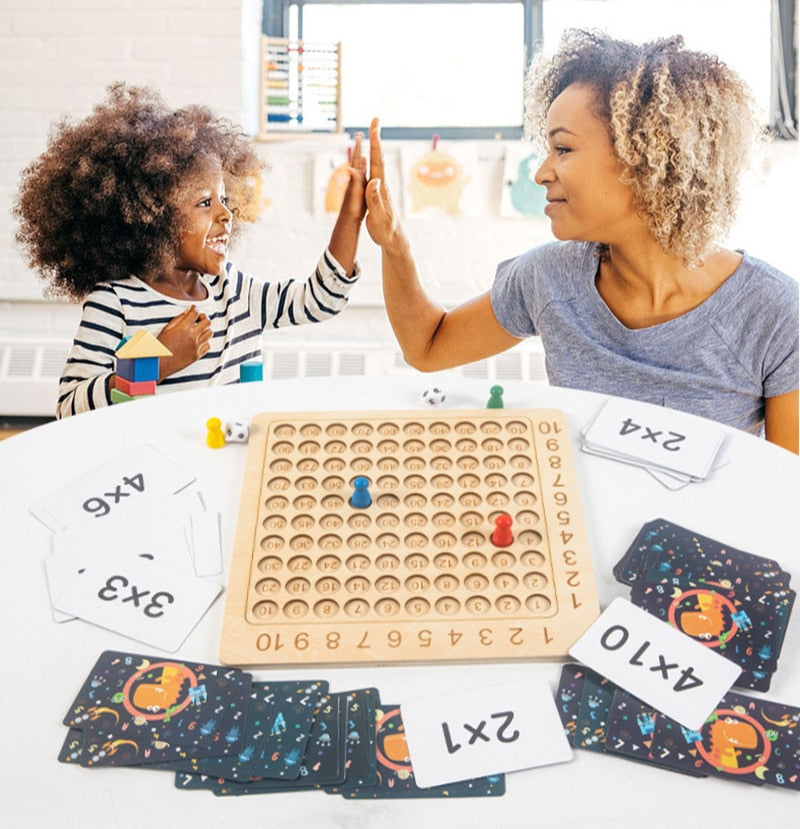 Toystar Ecotoys MathMaster | Fun Learning - Wooden Montessori Multiplication Game with Flash Cards - Fun Learning - Houten...