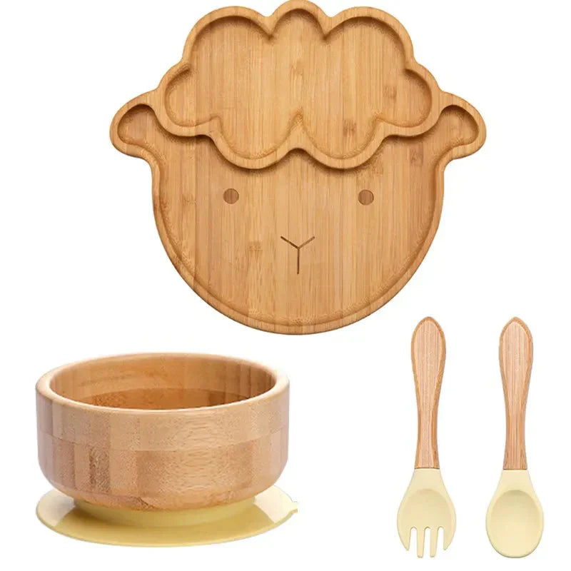 Toystar BambooGuard | Safe and Eco-Friendly Eating - Baby Dinnerware Set with Suction Cup - Bestseller - Veilig en Milieuv...