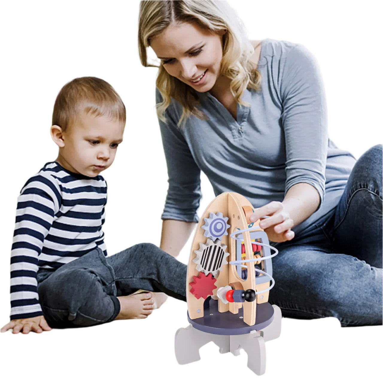 Toystar RocketQuest | Space adventure for little ones - Wooden activity cube with sensory toys - Ruimteavontuur voor klein...