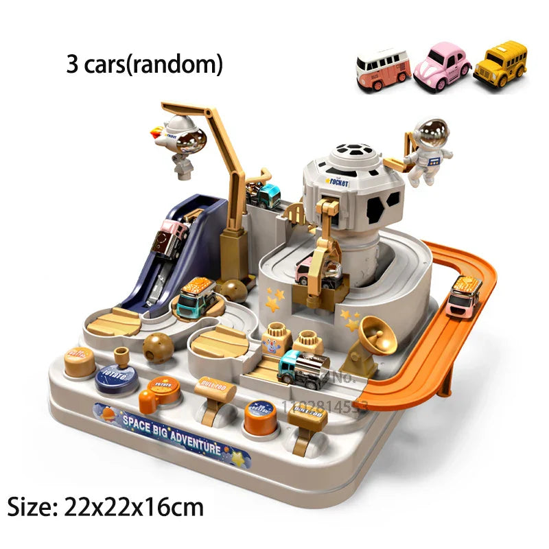 Toystar GalaxyTrack | Space adventure for young explorers - Train track and parking garage playset for children - Ruimteav...