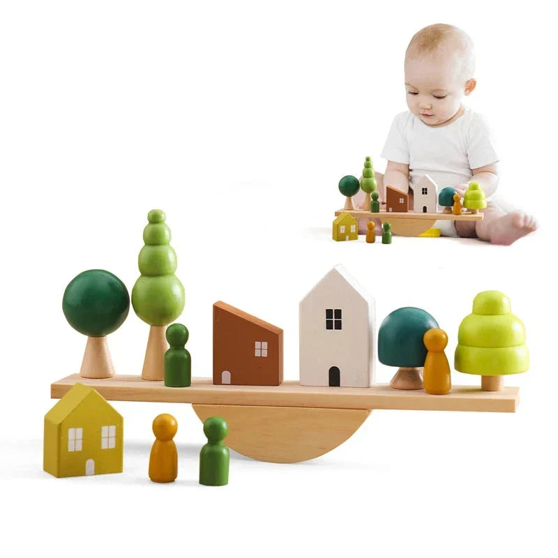 Toystar ForestBalance | Stack, string and play - Wooden balancing game with forest animals - Stapel, rijg en speel - Houte...