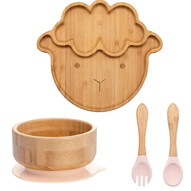 Toystar BambooGuard | Safe and Eco-Friendly Eating - Baby Dinnerware Set with Suction Cup - Bestseller - Veilig en Milieuv...
