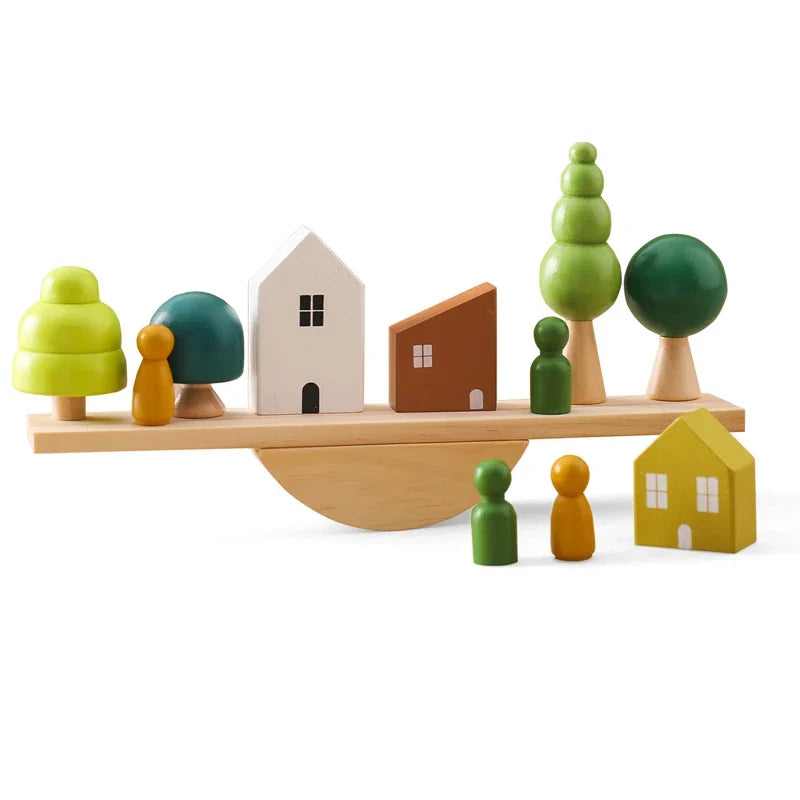 Toystar ForestBalance | Stack, string and play - Wooden balancing game with forest animals - Stapel, rijg en speel - Houte...