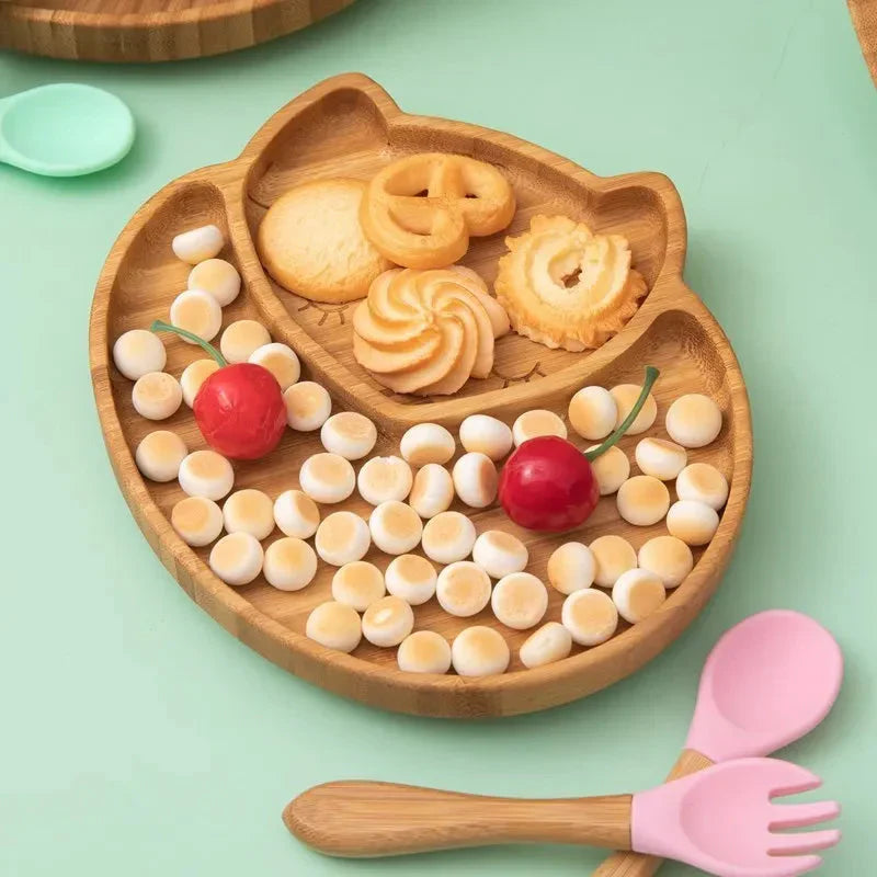Toystar BambooGuard | Safe and Eco-Friendly Eating - Baby Dinnerware Set with Suction Cup - Bestseller - Veilig en Milieuv...