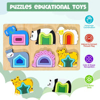 Thumbnail for Toystar GeoZoo | Animal Puzzle Fun - Montessori Geometric Puzzle for Kids - Dierlijk puzzelplezier - Montessori geometrisc...