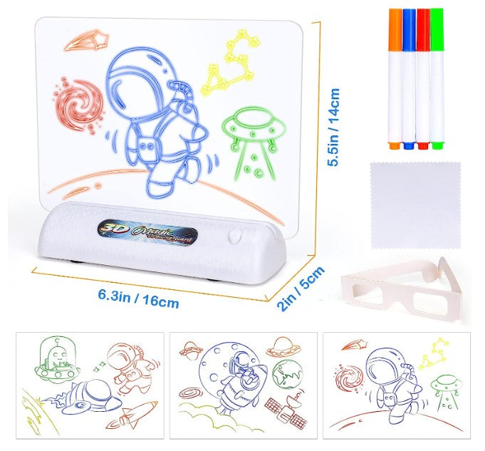 Toystar Magic 3D Drawing Board | Creative Learning to Draw - LED Light Effects for Kids - Creatief Leren Tekenen - LED Lic...