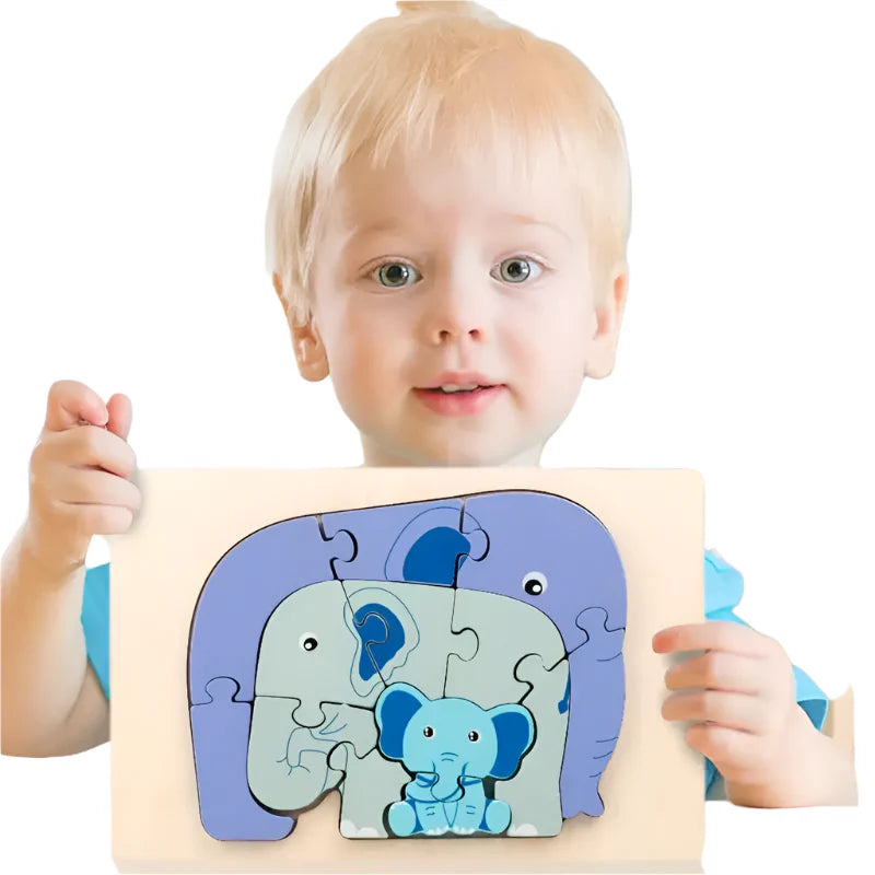 Toystar WildPuzzle | Animal fun - Wooden Montessori puzzle with animals - Dierlijk speelplezier - Houten Montessori puzzel...
