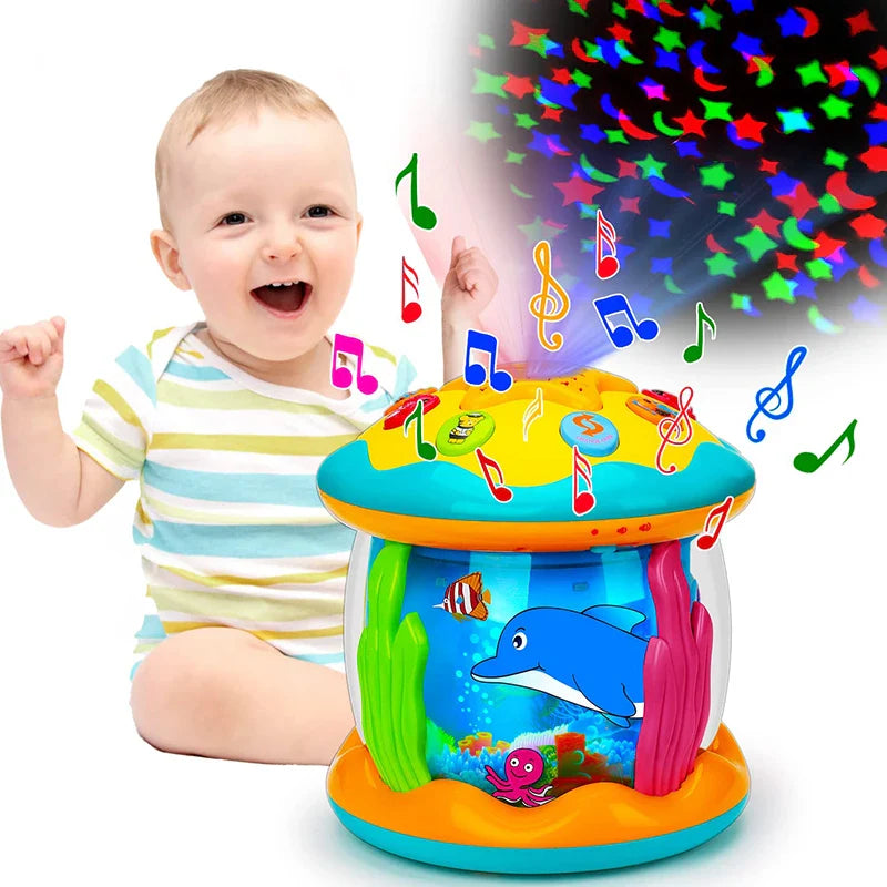 Toystar TwinkleDrum | Magical light and music experience for babies - Rotating Montessori Toy Drum - Bestseller - Magische...