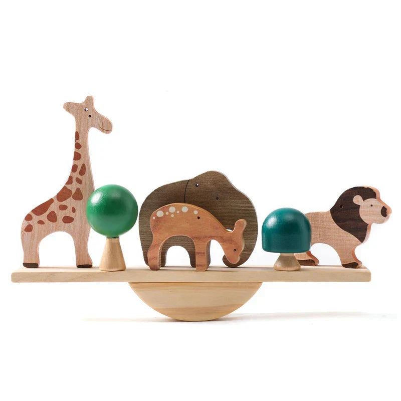 Toystar ForestBalance | Stack, string and play - Wooden balancing game with forest animals - Stapel, rijg en speel - Houte...