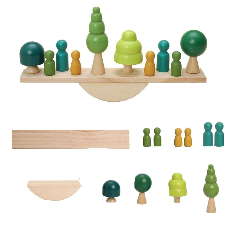 Toystar ForestBalance | Stack, string and play - Wooden balancing game with forest animals - Stapel, rijg en speel - Houte...