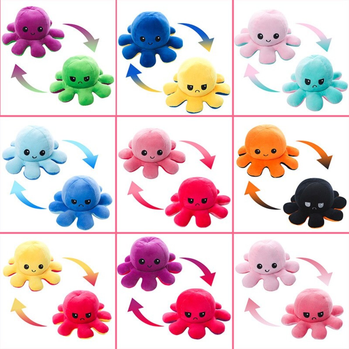 Toystar Reversible Octopus | Two Facial Expressions - Emotions in a Twist - Bestseller - Twee Gezichtsuitdrukkingen - Emot...