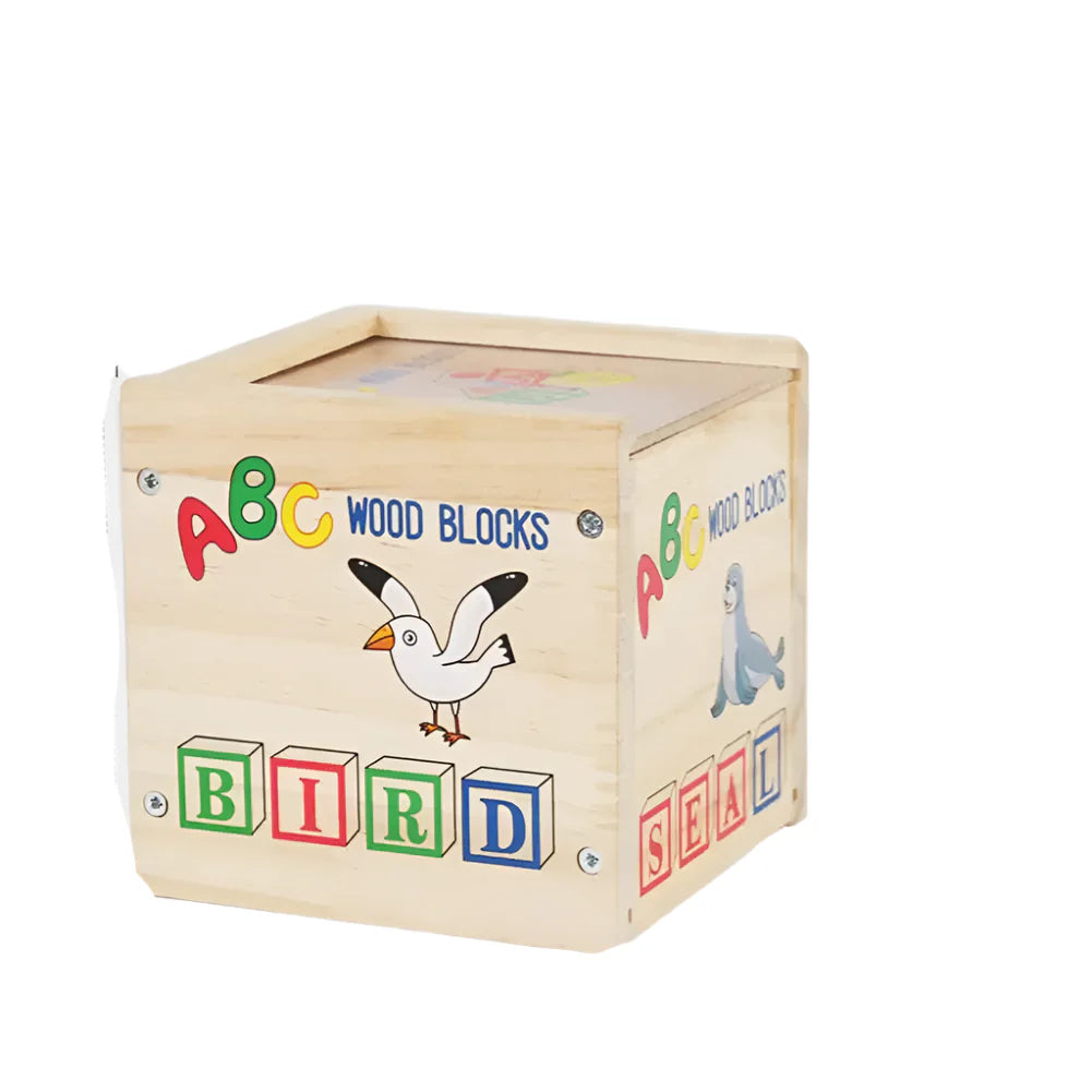 ABCStack | Learning and building - Wooden alphabet blocks with storage box