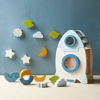 Thumbnail for EcoToys SpaceBlocks | Education and Fun - Wooden Rocket Blocks Set