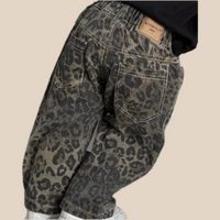 Thumbnail for Leopard Print Jeans for Kids – Black Cotton, Comfortable and Stylish