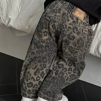 Thumbnail for Leopard Print Jeans for Kids – Black Cotton, Comfortable and Stylish
