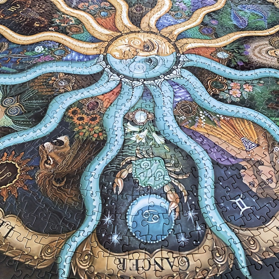 Sterrenhemel | 1000-delige ronde puzzel met sterrenbeelden voor volwassenen, hoogwaardig en uniek ontwerp 3