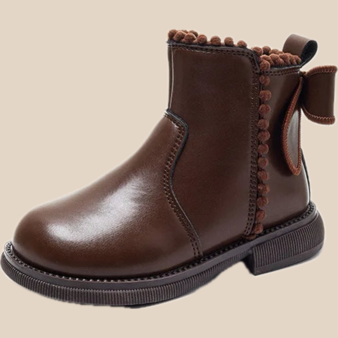 Toystar NL Stylish Black Leather Ankle Boots for Children with Anti-Slip Sole - Kid's Winter Wear (7)
