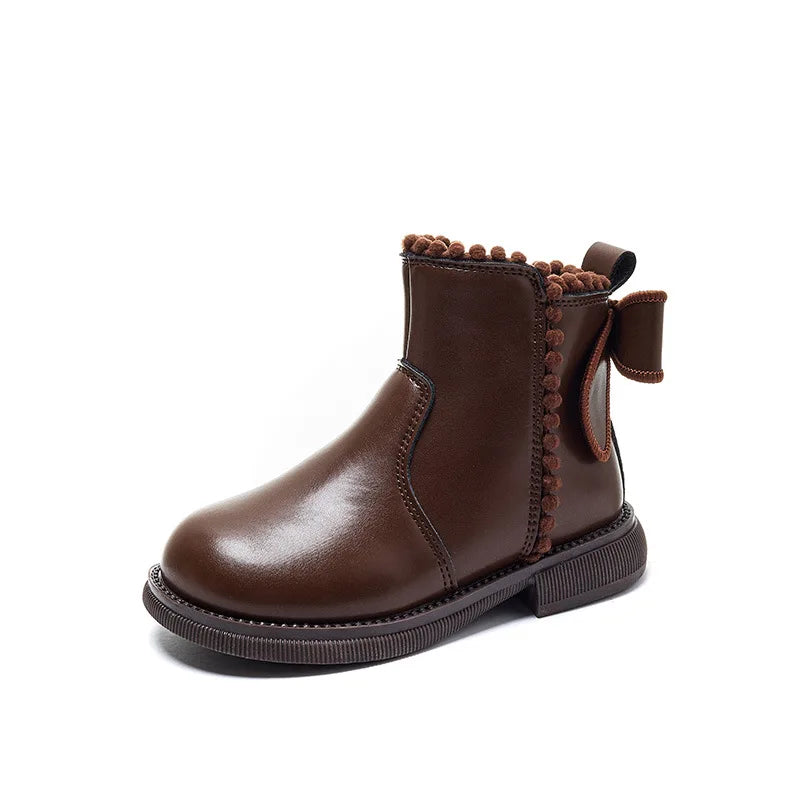 Toystar NL Stylish Black Leather Ankle Boots for Children with Anti-Slip Sole - Kid's Winter Wear (3)