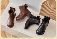 Thumbnail for Toystar NL Stylish Black Leather Ankle Boots for Children with Anti-Slip Sole - Kid's Winter Wear (5)