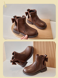 Thumbnail for Toystar NL Stylish Black Leather Ankle Boots for Children with Anti-Slip Sole - Kid's Winter Wear (8)