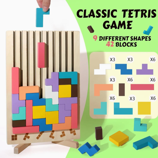 Toystar NL TetriLogic Wooden Puzzle | 42 Pieces, Children 3+ – Encourage Creativity and Problem-Solving Thinking - Puzzels...