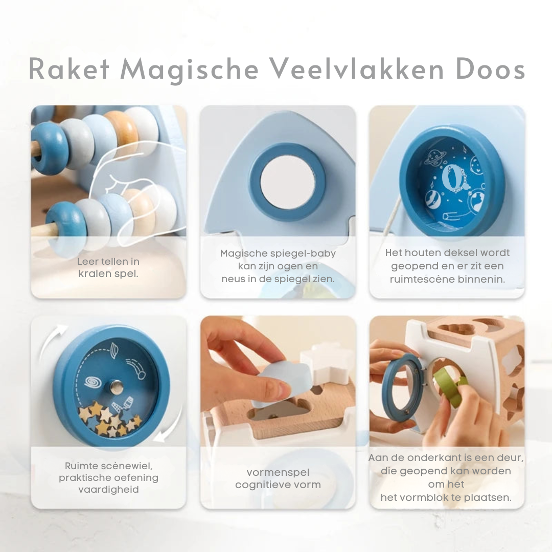 EcoToys SpaceBlocks | Education and Fun - Wooden Rocket Blocks Set