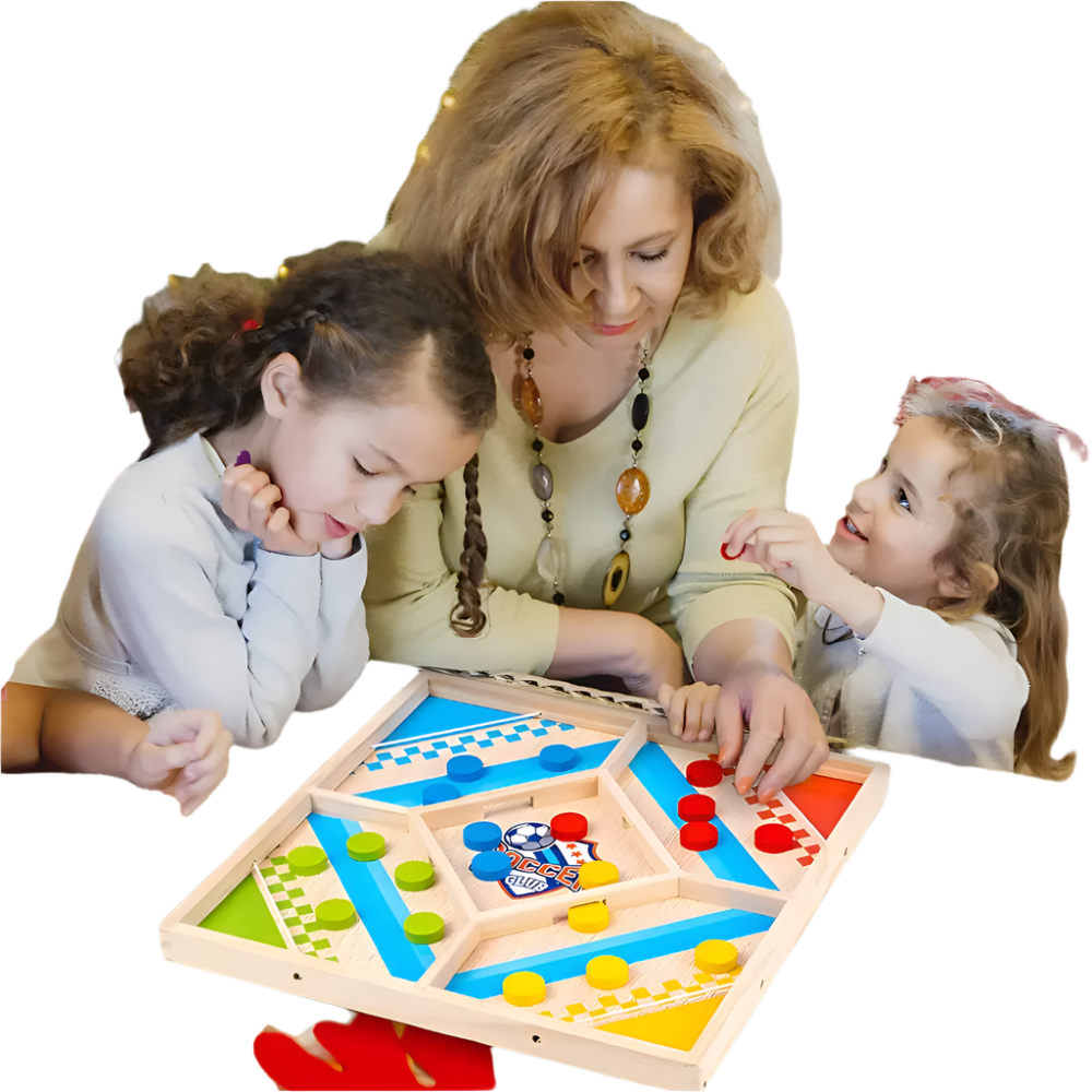 Toystar EcoToys EduPlay | Educational and Entertaining - Wooden 2-in-1 Board Game for Family Fun - Educatief en Vermakelij...