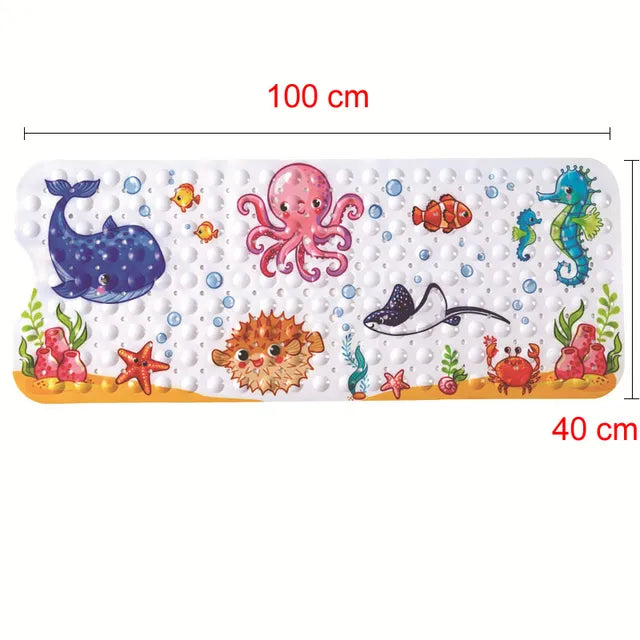 Toystar NL BathyFun | Safe Non-Slip Bath Mat for Kids with Strong Suction Cups and Cheerful Cartoon Designs - 100x40 cm PV...