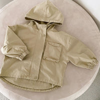 Thumbnail for Windbreaker Parka for Kids – Beige/Brown Breathable Cotton, Suitable for 1.5-7 Years