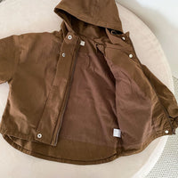 Thumbnail for Windbreaker Parka for Kids – Beige/Brown Breathable Cotton, Suitable for 1.5-7 Years