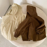 Thumbnail for Windbreaker Parka for Kids – Beige/Brown Breathable Cotton, Suitable for 1.5-7 Years