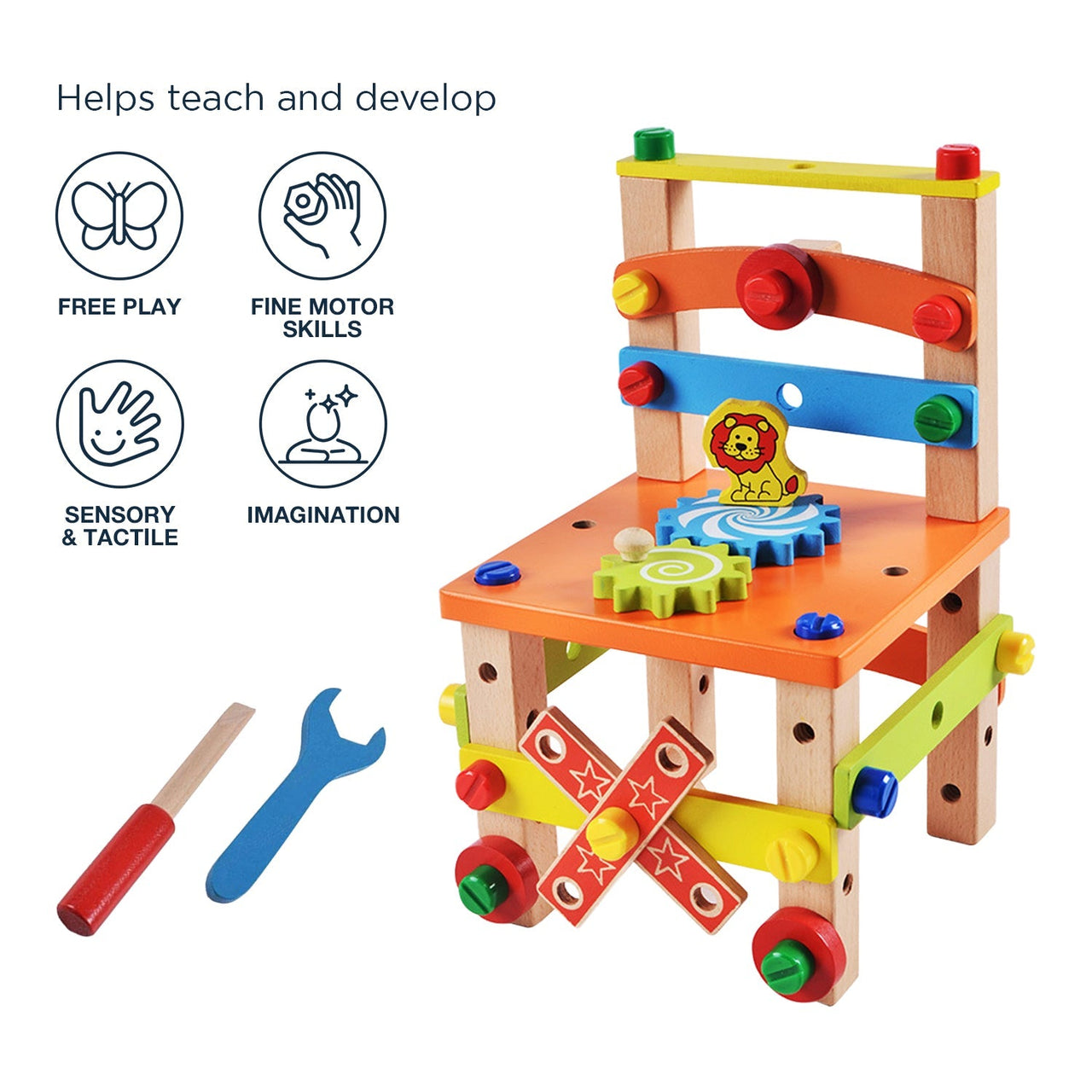 Toystar EcoToys TinyThinker Chair Set | Stimulate creativity - Montessori play fun - Stimuleer creativiteit - Montessori s...