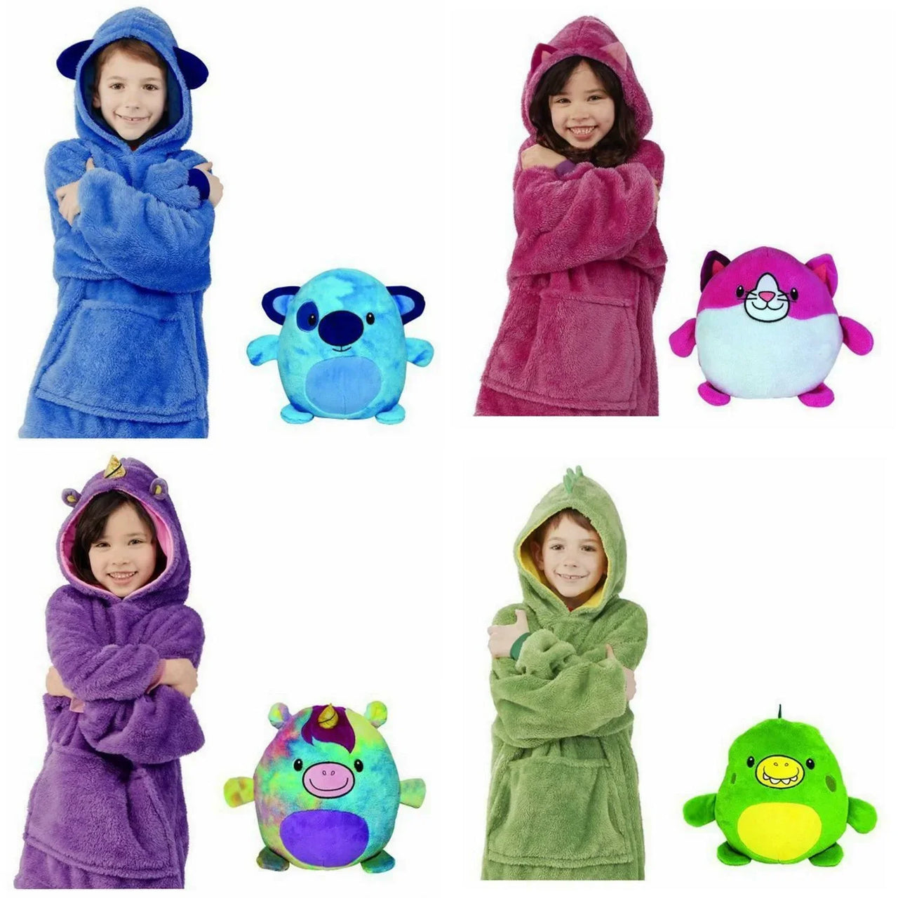 Toystar Snuggle Pals | Cozy comfort - 2-in-1 Kids Animal Hoodie Pillow Toy for Winter - Knus comfort - 2-in-1 Kids Animal ...