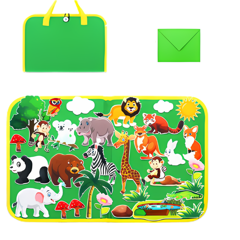 Toystar Montessori Fieltjes | Quiet Play - Educational Busy Board with Felt Animals for Kids - Rustig spelen - Educatief B...