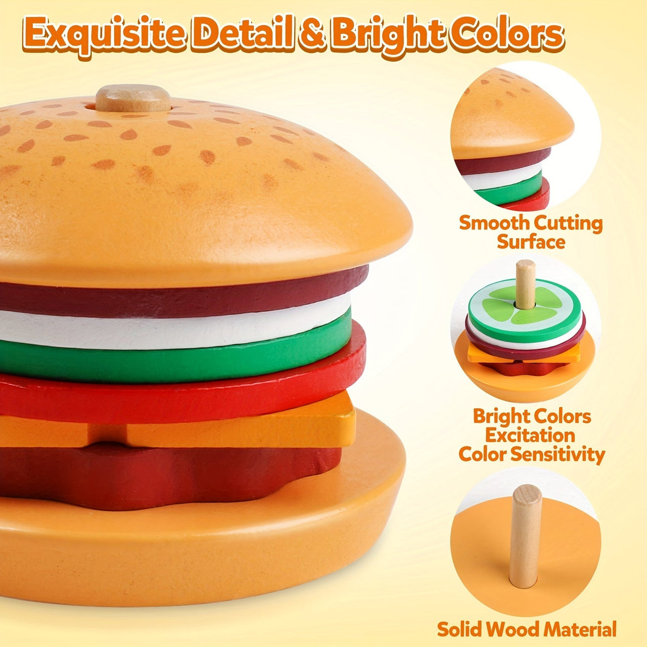 Toystar Ecotoys BurgerMaster | Playful Stacking - Educational Montessori Stacking Toys for Toddlers and Preschoolers - Spe...